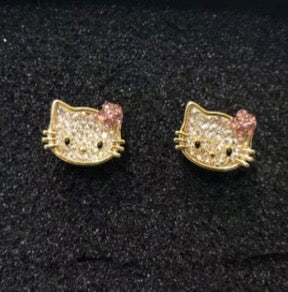 Dimond Hello Kitty Earrings