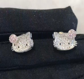 Dimond Hello Kitty Earrings